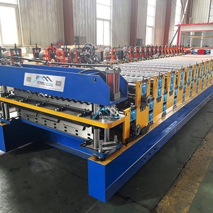 Guayana Francesa Popular TR4 Trapezoidal 988 Hoja de techo corrugado Máquina de doble capa Nuevo PLC para techos de construcción Acero PPGI - Product Image 3