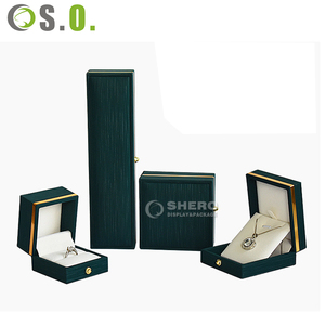 Boîte à bijoux élégante en cuir PU avec accent doré, idéale pour les boutiques de bijoux haut de gamme et les grossistes - Product Image 5