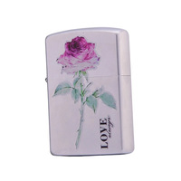 Briquet à kérosène ZORRO Z91930 classique coupe-vent Rose Love, cadeau d'affaires
