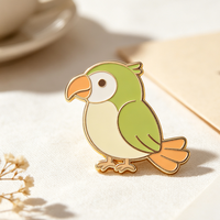 Broches personnalisées en métal émaillé rigide, motif oiseau de dessin animé, pour souvenirs, objets de collection, cadeaux, épingles de revers