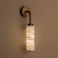Applique murale de luxe en albâtre, design disques de galets empilés en U, éclairage LED bronze, lumière chaude, pour hôtel, villa, salon, chambre à coucher, décoration