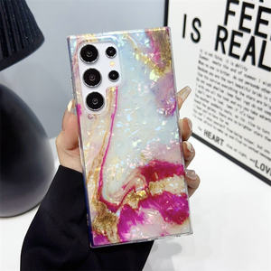 Étui de téléphone portable <span class=keywords><strong>antichoc</strong></span> en PC+TPU coloré, motif de coquille de marbre, design luxueux pour S24 S23 <span class=keywords><strong>S22</strong></span> Plus Ultra - Product Image 1