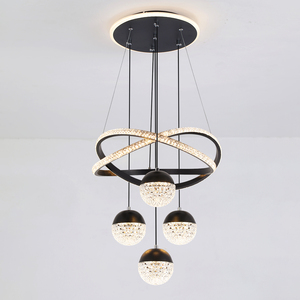 Lustres en aluminium et acrylique à LED dorés à 3 couleurs, dimmables, pour îlot de cuisine, luminaires suspendus modernes, stock US - Product Image 2
