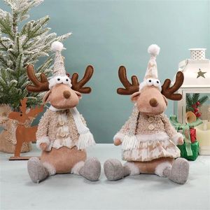 Lindo Dúo de Ciervos Sentados, Decoración Navideña, Figura de Animal de Tela Suave, Idea de Regalo de Navidad - Product Image 1
