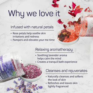 Üretici OEM özel etiket <span class=keywords><strong>Spa</strong></span> rahatlatıcı lavanta vücut Epsom tuz organik doğal çiçek ile gül yaprağı banyo tuzları - Product Image 4