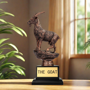 राल बकरी ट्रॉफी टुकड़ा कला डिजाइन हाथ से चित्रित पशु थीम - Product Image 5
