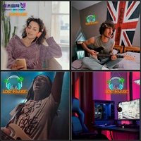 Insegna al Neon per Cuffie da Gaming, Luce LED al Neon Musicale per Sala Giochi, Bar, Karaoke, Decorazione Murale per Man Cave, Ideale per Arredamento Casa Adolescenti