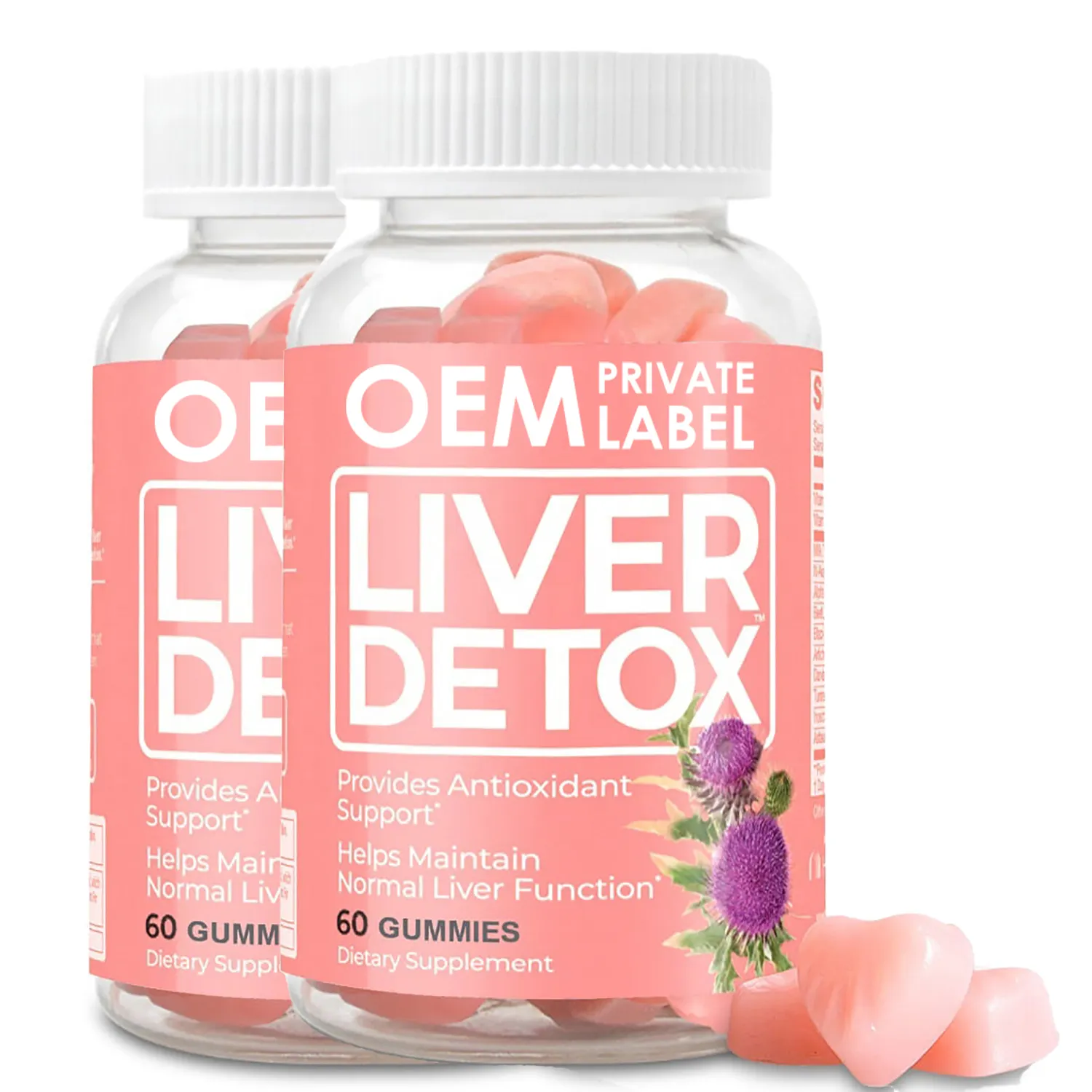 OEM Organic Liver Detox Gummies Milk Thistle For Antioxidant Healthy Digestive Enzymes Gummies Liver Detox Cleanse Energy Gummy