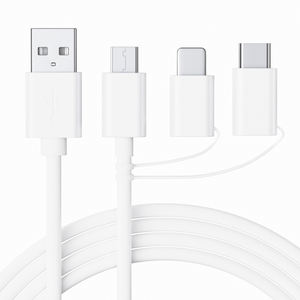 โรงงานผลิตสายเคเบิลที่ได้รับการรับรอง MFI สายชาร์จข้อมูลอเนกประสงค์ 3 in 1 ความยาว 1.2 เม<span class=keywords><strong>ต</strong></span>ร วัสดุ TPE PVC สำหรับโทรศัพท์/Type-C/Android - Product Image 1