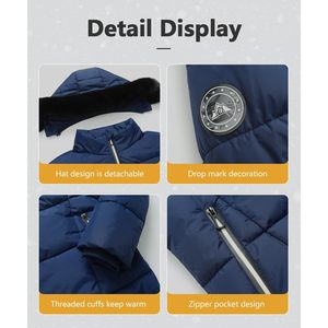 Moerdeng Abrigo de invierno para mujer con capucha, acolchado, resistente al viento, impermeable, de manga larga, cálido, tipo puffer - Product Image 4