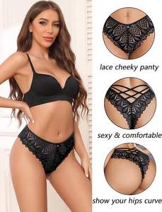 Mid-rise Sexy Hot Sale High-end Lace Women's Underwear Bow Cross Strap Women's <strong>Briefs</strong> - Product Image 6