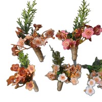 Handgemaakte stoffen polscorsage en boutonniere set bruids bruiloft bloemaccessoires voor bruidsmeisjes feest prom decoratie