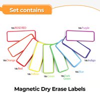 Taille personnalisée flexible réutilisable étiquette magnétique effaçable à sec coloré nom étiquette autocollant pour salle de classe bureau tableau blanc réfrigérateur