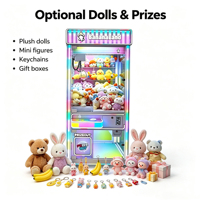 Machine à griffes lumineuse personnalisée avec éclairage RGB pour attraper des peluches, machine de jeu d'arcade pour parc d'attractions