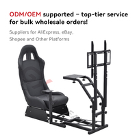 GY032-2 Simulateur de course automobile avec cadre métallique, ensemble de jeu avec volant et sièges pour Thrustmaster T3PA, PXN