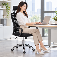 Chaise de bureau commerciale de haute qualité, confortable, avec réglage de la hauteur, appui-tête réglable, roulettes en métal, pour bureau commercial