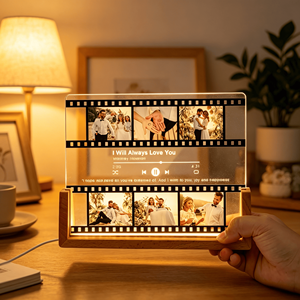 U-Shaped LED Led Light Bases for Acrylic Display Stand for Phone/Tablet <b>USB</b> Rechargeable Wood Base Light Personalized Gifts - Product Image 5