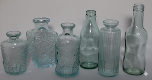 Bouteille en verre décorative de style vintage, vase en verre transparent en gros pour la décoration intérieure, arrangement floral, centre de table élégant - Product Image 5