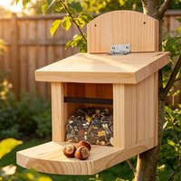 Mangeoires en bois d'extérieur personnalisées avec fenêtres transparentes pour oiseaux et écureuils, adaptées aux cours et aux balcons
