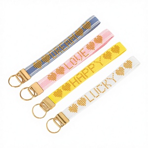 Nouveau porte-clés de luxe personnalisé en cristal tissé avec impression UV, idéal pour un cadeau (2025) - Product Image 4