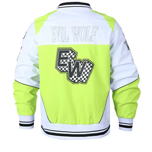 Las Vegas jaket balap bisbol uniseks, jaket balap Drift nilon tambal bordir kustom Bomber luar ruangan untuk pria dan wanita - Product Image 2