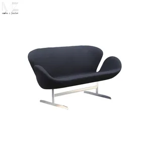 Hot Sell Wohn möbel Modedesign Stoff Mehrfarbiges Lounge Swan Sofa mit Edelstahl beinen