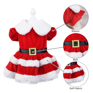 Qbellpet Robes pour animaux de compagnie de Noël de haute qualité, vêtements de cosplay d'hiver, jupes de princesse, vêtements pour chiots, bichons, <span class=keywords><strong>spitz</strong></span>, pour petits chats et chiens - Product Image 5