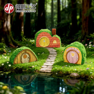 Casas de musgo en miniatura, adornos de jardín de resina, decoración de escritorio para interiores y exteriores, forma irregular, independientes - Product Image 4