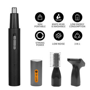 Tondeuse électrique rechargeable 3 en 1 pour le nez, les oreilles et la barbe avec batterie 500 mAh, vitesse de travail de 7000 tr/min pour la coupe des poils du visage des hommes - Product Image 3