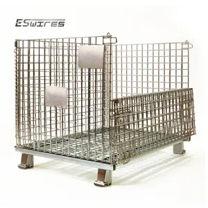 Cage de panier pliable de stockage de cargaison industrielle de logistique zinguée