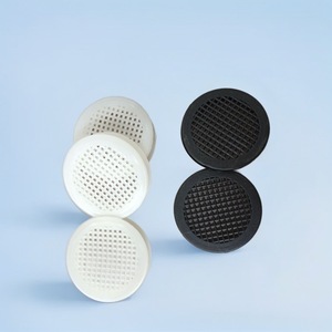 Grilles de ventilation rondes en maille respirante en plastique blanc et noir pour armoires et placards - Product Image 1