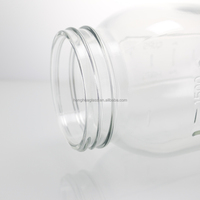 Fabricant de récipients carrés en verre transparent pour boissons aux fruits 64oz 1800ml Pichet en verre Mason avec poignée et capuchon rabattable
