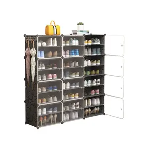Simple Household Shoes Storage 8 Tier 3 Column Hot Selling 48 Pairs Shoe Rack Organizer