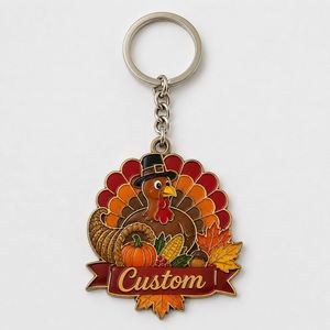 Porte-clés personnalisés en gros de haute qualité, thème Thanksgiving, décorations de vacances, souvenirs, breloques - Product Image 3