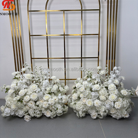 Karpet Bunga Buatan untuk Lorong Pernikahan, Dapat Disesuaikan, Warna Putih, Hiasan Mawar dan Bunga Sakura, untuk Natal dan Pernikahan