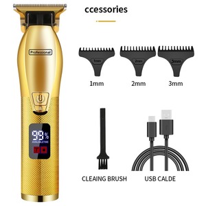 Professional Metal Hair Clipper <b>Rechargeable</b> LCD Display Brushless Motor Salon Grade Slicked Back Trimming - Product Image 4