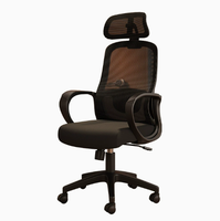 Chaise de bureau ergonomique pivotante moderne à dossier haut, réglable, en maille, de luxe, avec appui-tête pour le bureau