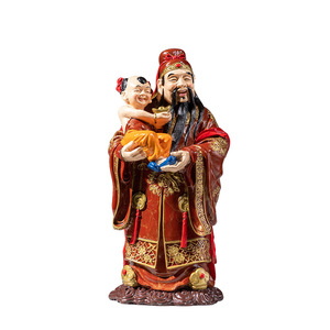 Estatua del Dios de la Riqueza de Cobre y Oro, Adorno de Cobre Hecho a Mano para el Año Nuevo Chino, Decoración para Sala de Estar - Product Image 1