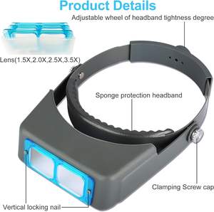 مكبر عصابة رأس ، مكبر محترف مثبت بالرأس بعدسة مزدوجة ، مكبر بعدسة 1.5X 2X 2.5X 3.5X - Product Image 4