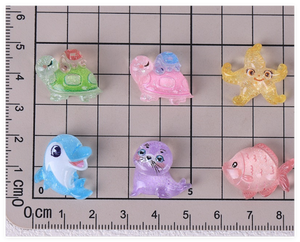 Juguetes para niños Tiny Cute Mini Small Cartoon Resin Turtle Sea Star <span class=keywords><strong>Dolphin</strong></span> <span class=keywords><strong>Fish</strong></span> Ocean Sand Play Figure Diy Charms Creature Figurine - Product Image 2