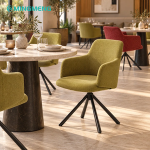 Silla de comedor giratoria comercial de 360 grados con cojín de espuma de alta densidad y tela, silla giratoria para proyectos de hostelería y bistró. - Product Image 3