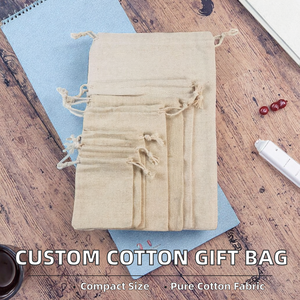 Custom Logo Wholesale Eco Candle Storage Christmas Gifts Folding Mini Small Organic Linen Cotton Draw <b>String</b> <b>Bag</b> - Product Image 2