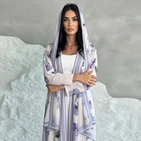 Abaya tendance d'été MQ290 pour femmes, robe musulmane à imprimé numérique, vêtements islamiques modestes, robe Abaya Dubaï Jalabiya avec hijab