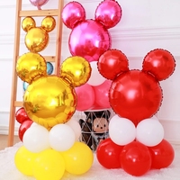 Ballons de fête d'anniversaire de dessins animés Minnie Mouse, fournitures de décorations de fête à thème, ballons en aluminium de bannière