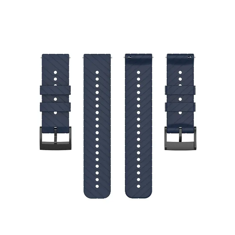 Black Stainless Steel Buckle Replacement Strap For Suunto 9/9 Baro/Spartan Sport Wrist HR 24mm Silicone Watch Band