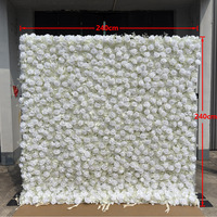 Dinding Bunga Pernikahan Persegi 8x8ft QiYing Victory AP172 Silk Ramah Lingkungan, Tahan Lama, Mirip Asli, Dekorasi Gulung Indoor/Outdoor