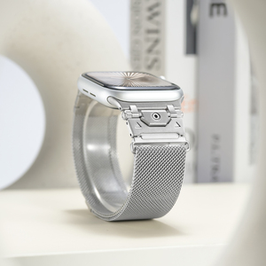 FORWELLENY Bracelet magnétique en métal milanais pour <span class=keywords><strong>Apple</strong></span> <span class=keywords><strong>Watch</strong></span> Series 11 10 46mm 9 8 <span class=keywords><strong>7</strong></span> 44 <span class=keywords><strong>45mm</strong></span> 49mm - Product Image 3