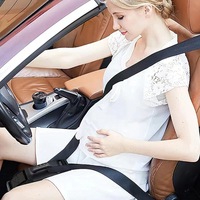 Nouvelle ceinture de soutien abdominal réglable Mocell en ABS+Polyester pour femmes enceintes, confortable, anti-crampes, accessoire de ceinture de sécurité automobile - Rose
