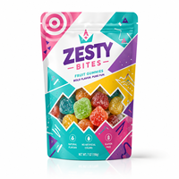ZA Pack Custom Geometrische Mylar Zakjes Stand-up Pouch met Venster voor Fruit Gummies Snoep Snack Verpakking Leverancier