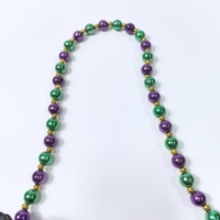 Collier de perles violettes, dorées et vertes pour carnaval, collier canard en caoutchouc violet, accessoires de carnaval et d'Halloween, pour lancer lors des défilés